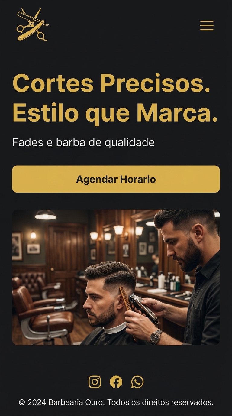 Site profissional criado pela Osite para barbearia