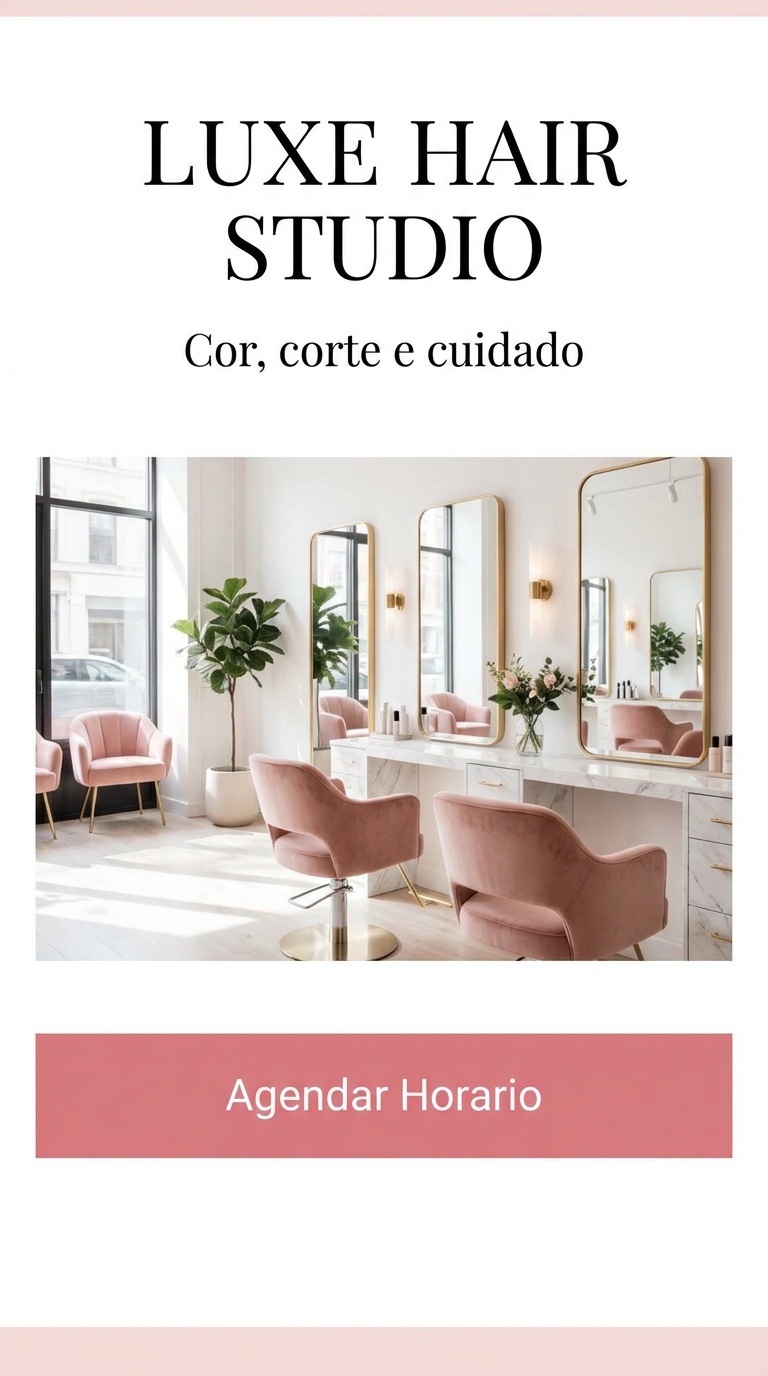 Site profissional criado pela Osite para salão de beleza