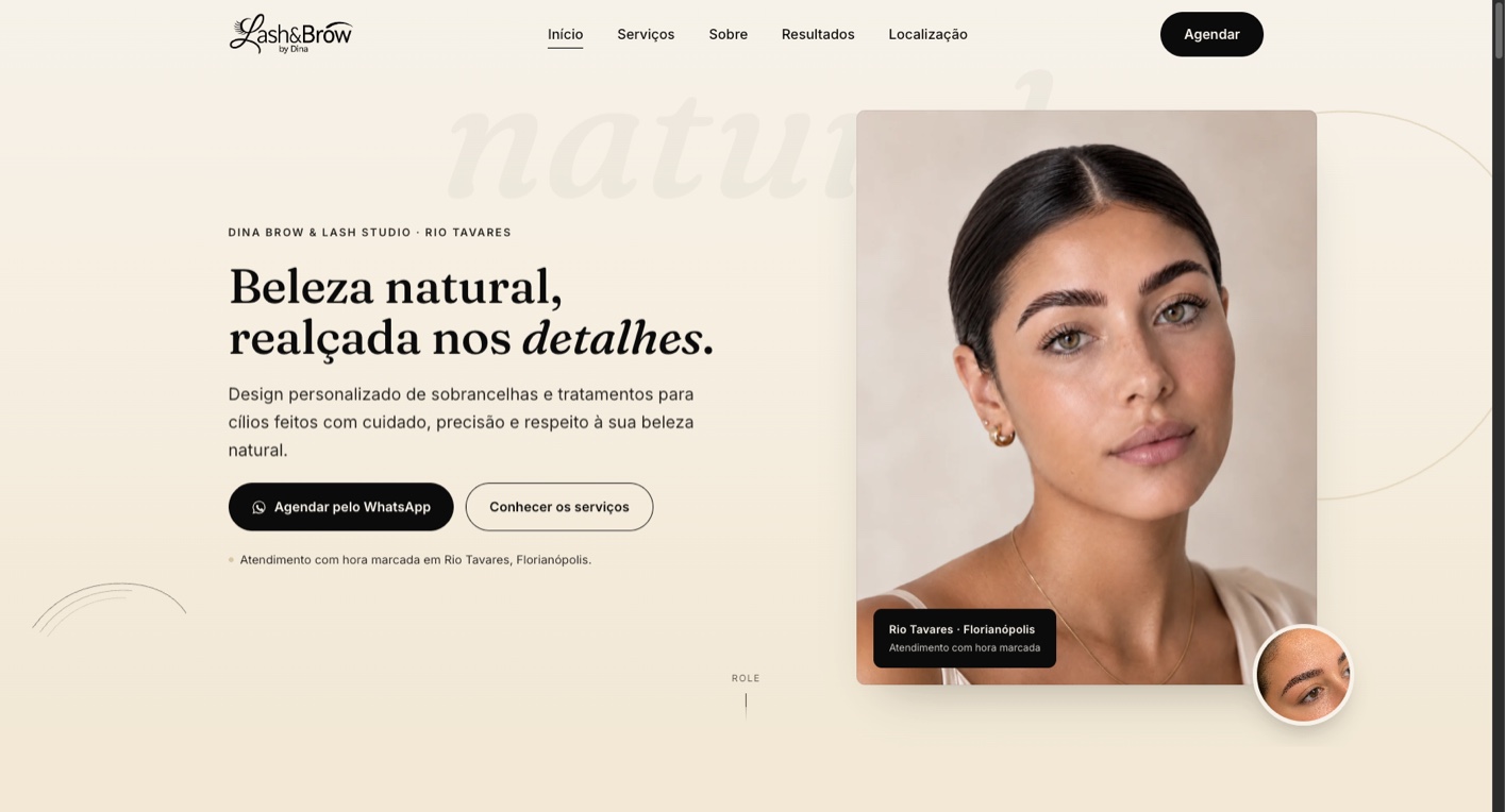 Site Dina Brow & Lash Studio