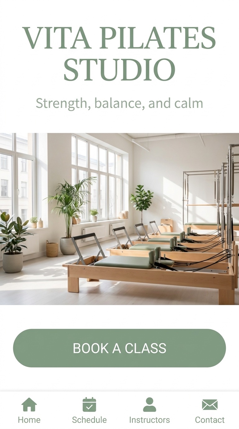 Vita Pilates Studio mobile website